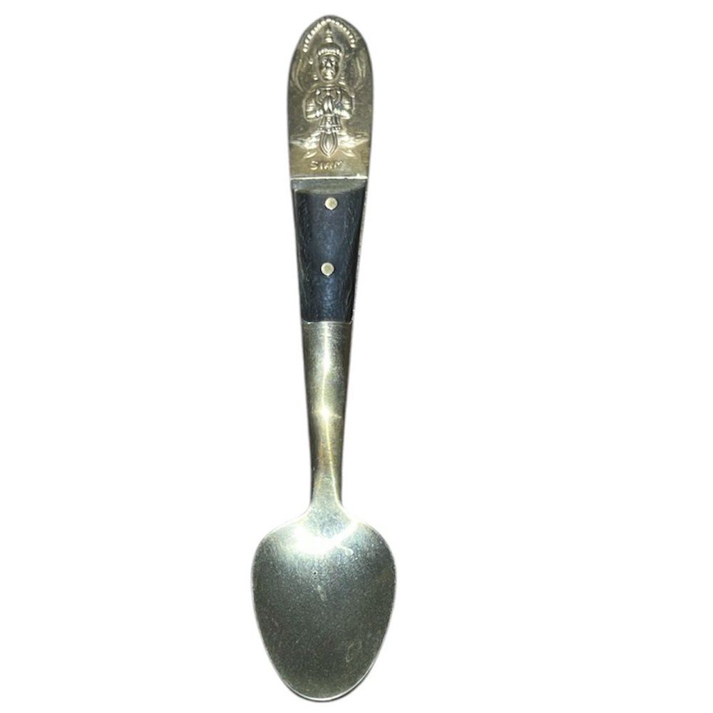 Silver and Black Decorative Spoon colección the Siam